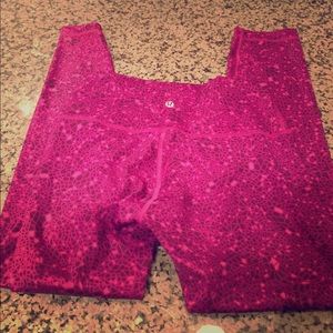 Lululemon full length tights in pink